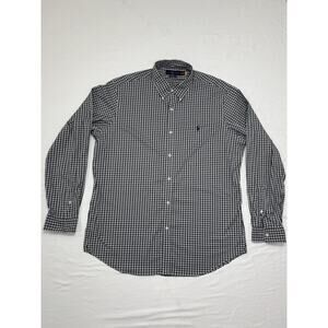 Polo Ralph Lauren Shirt Mens XL Black/green Long Sleeves Button Up Classic